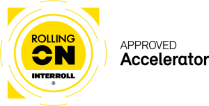 Rolling On Interroll Approved Accelerator oznaka partnerstva Trasinga i Interrolla
