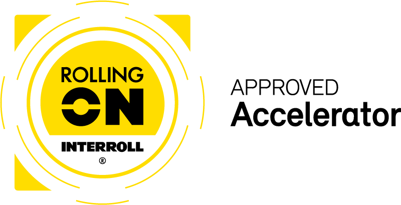 Rolling On Interroll Approved Accelerator oznaka partnerstva Trasinga i Interrolla
