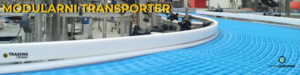 Transporter sa modularnom trakom u krivini